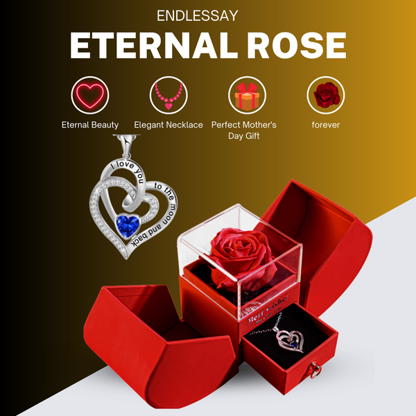 Endlessay Eternal Rose Gift Box With Heart Necklace